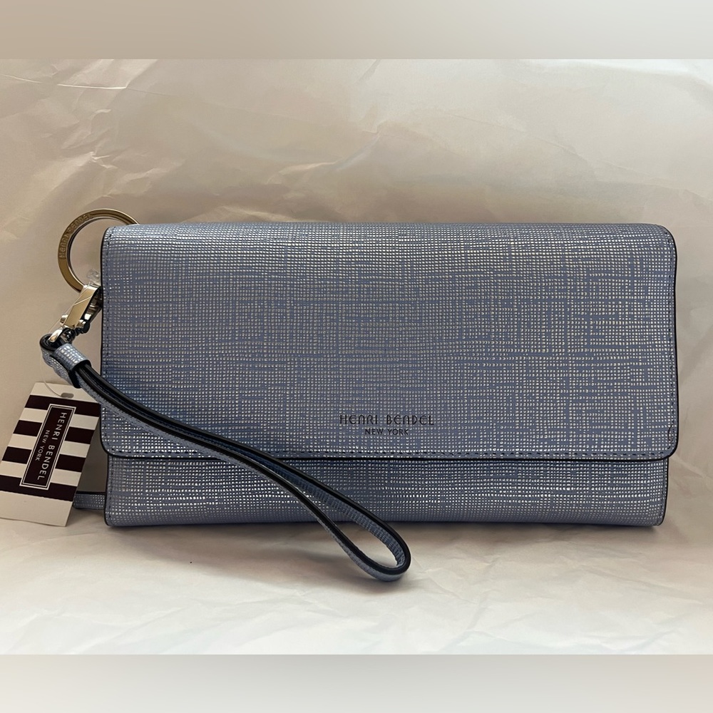 Henri Bendel Shimmer Blue Wallet